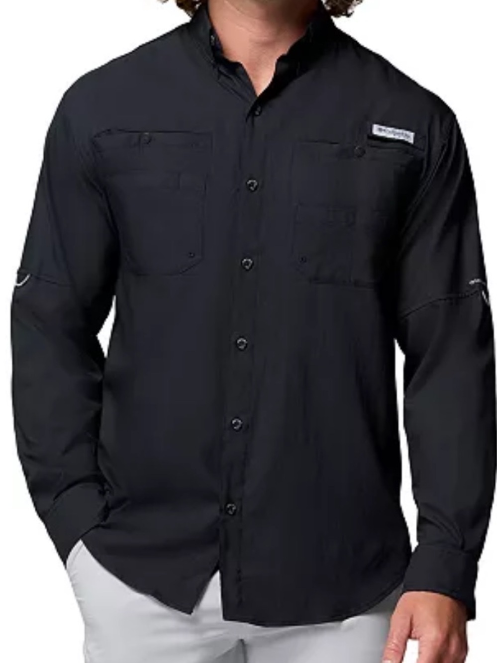 Columbia black Tamiami Pfg fishing lightweight shirt button down size XXL